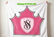 Victoria's Secret Crown Flannel Throw Blanket VS Logo Sofa Blanket V244